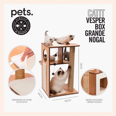 CATIT VESPER V-BOX WALNUT LARGE 50 X 40 X 78 CM