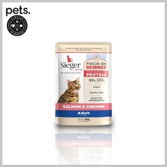 SOBRE SIEGER KATZE GATO ADULTO WET SALMON & CHIKEN 100 GR. - comprar online