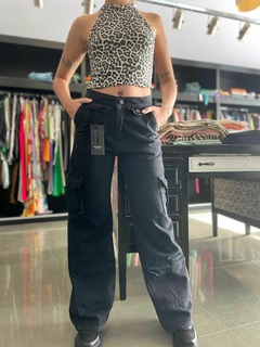 WIDE LEG BLACK CARGO