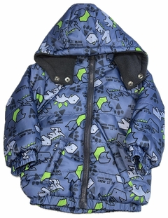 CAMPERA BALAGAN BEBE IMPERMEABLE ESTAMPA DINOSAURIOS CON POLAR (BA242710)