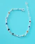 PULSEIRA PRATEADA INFANTIL PEDRINHAS COLORIDAS 3MM BANHO - comprar online