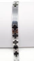 PULSEIRA BRACELETE AÇO INOX PLACA LISA E DETALHES PRETOS