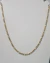 CORRENTE MALHA FÍGARO ELO 3X1 3MM X 70CM BANHADA A OURO 18K