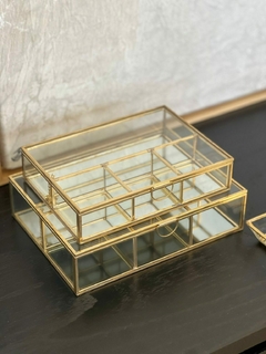 ORGANIZADOR ALHAJERO ESPEJADO DORADO 20X15X5CM - comprar online