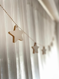 Guirnalda Estrellas En Madera Mdf 2,5 Metros De Largo