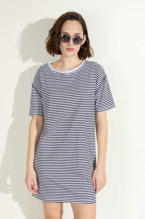 Vestido Algodón Rayado -Ver-