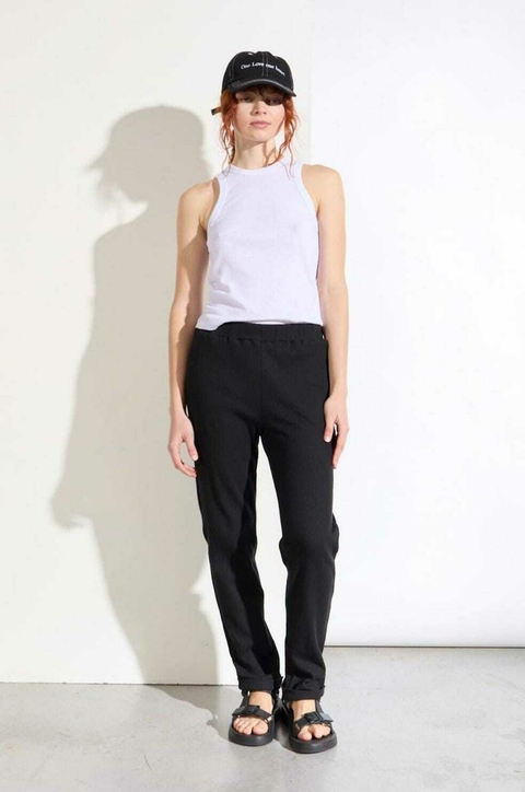 Pantalón Waffle Negro - Ver -