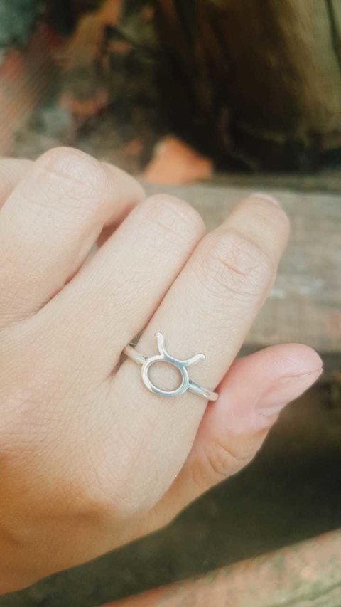 anel signo touro em prata 925