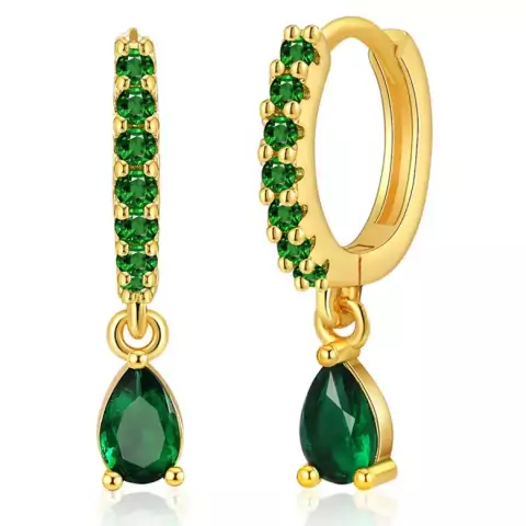 Aretes gota verde