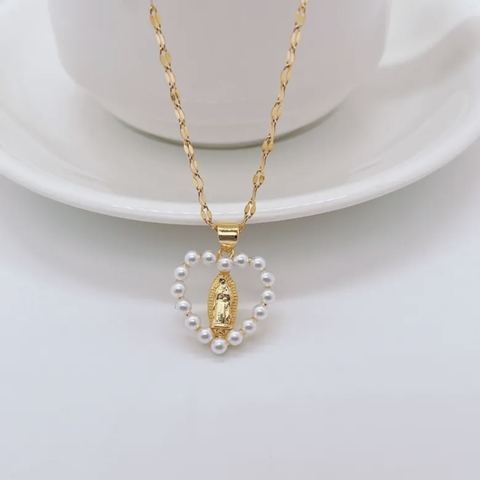 Collar virgen perlas