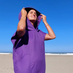 Poncho cambiador violeta - tienda online