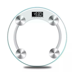 Balanza Personal Baño Digital Lcd Redonda De Vidrio 160 Kg