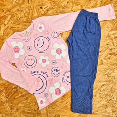 PIJAMA ESTAMPADA SMILE -ALGODON- LINEA ELEMENTO ART. 106 TALLES 2 - 4 - 6 - 8 - 10 - 12 - 14 - 16 (POR MAYOR) - tienda online