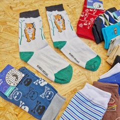 MEDIAS DE HOMBRE ESTAMPADAS - ALGODÓN LYCRA - LÍNEA MUNDO - ART. 3010 - TALLE ÚNICO (X DOCENA) - tienda online