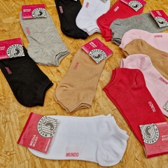 SOQUETES DE DAMA LISOS DE COLOR - ALGODÓN LYCRA - LÍNEA MUNDO - ART. 4011 - TALLE ÚNICO (X DOCENA) - MARILEY - Lenceria Mayorista | Despachamos dentro de las 48hs!