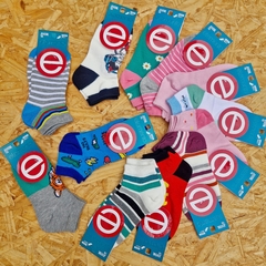 Imagen de SOQUETES DE NIÑOS Y JUVENIL ESTAMPADAS ALGODON LYCRA 6 NENE 6 NENA LINEA ELEMENTO ART 104/105 TALLES DISPONIBLES 1 - 2 - 3 - 4 - 5