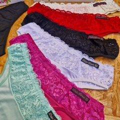 VEDETINAS DE MICROFIBRA LISAS CON PUNTILLA Y POLLERITA EN LA CINTURA DAMA LINEA DULCE LIMON ART 220 TALLE ÚNICO (X DOCENA) en internet