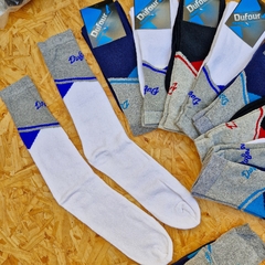MEDIAS DE HOMBRE CON TOALLA ALGODON LYCRA BICOLOR LINEA DUFOUR ART. 2357 TALLE UNICO (X DOCENA) - tienda online