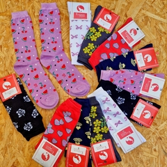 MEDIAS DE DAMA ALGODÓN LYCRA ESTAMPADAS - LÍNEA ELEFANTE - ART. E2028 - TALLE ÚNICO (X DOCENA) - comprar online