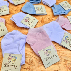 SOQUETES BEBE LISAS ALGODON LYCRA LINEA VALTEX 215 TALLES SURTIDOS 00 - 0 - 1 (X DOCENA) en internet