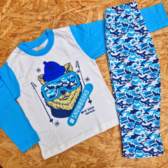 PIJAMA ESTAMPADA TIGRE NIEVE -ALGODON- LINEA ELEMENTO ART. 504 TALLES 2 - 4 - 6 - 8 - 10 - 12 - 14 - 16 (POR MAYOR)