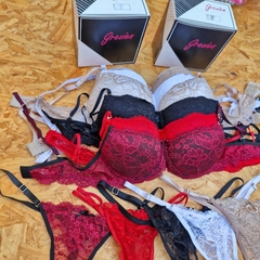 CONJUNTO ARMADO DE ENCAJE CON LESS REGULABLE LINEA GREVIEN ART 1070 TALLES SURTIDOS 85-90-95-100 - DISTRIBUIDORA MARILEY | ¡DESPACHAMOS DENTRO DE LAS 48HS!