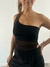 TOP (2108-T) TUL UN HOMBRO PICO CON TAJO - AY CARMELA!