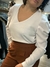 BLUSA ESCOTE V MANGA LARGA CON ESPALDA ABIERTA Y PARA ATAR - tienda online