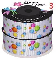 Fita de Gorgurão Estampada POPIT 38mm - Confraria das Artes