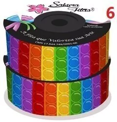 Fita de Gorgurão Estampada POPIT 38mm