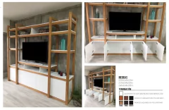 Modular TV Benicio 2,20 Laurel y Gris Grafitto (Stock) - tienda online