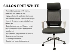 Silla / Sillón de Oficina Pret Blanca con Apoya Cabeza en internet