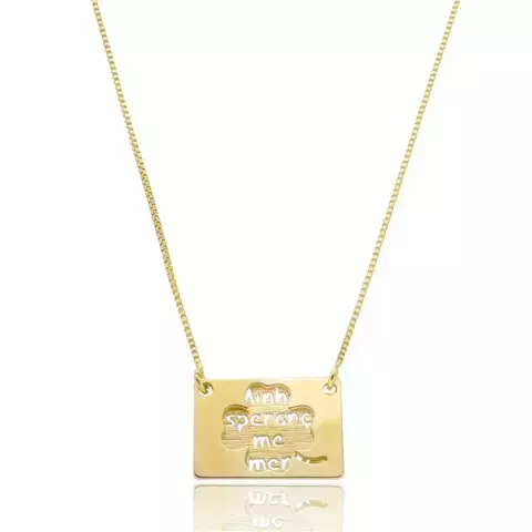 GARGANTILHA CARTA DA ESPERANÇA COM TREVO BANHADO A 18K - comprar online