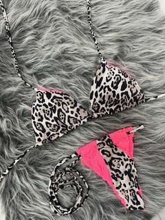 Biquíni oncinha rosa neon - comprar online