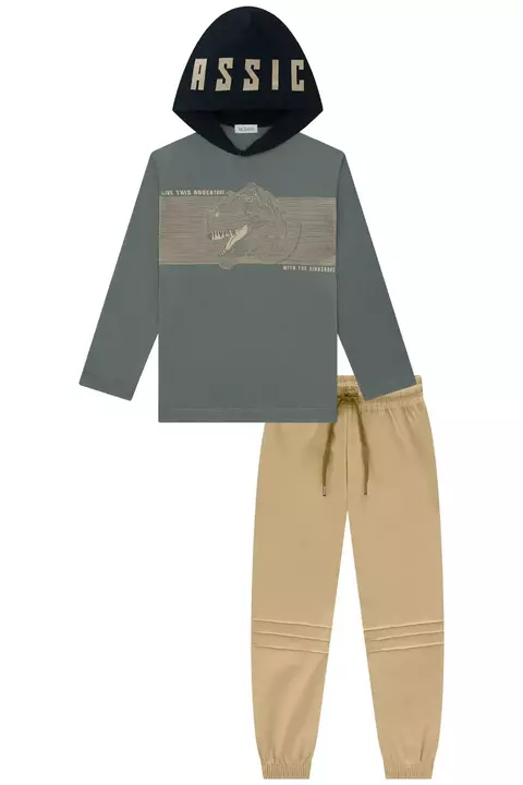 CAMISETA ML E CALCA JOGGER TAMANHO 02 COR 02 LUC BOO