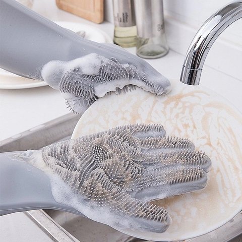 Guantes de Silicona con cerdas suaves
