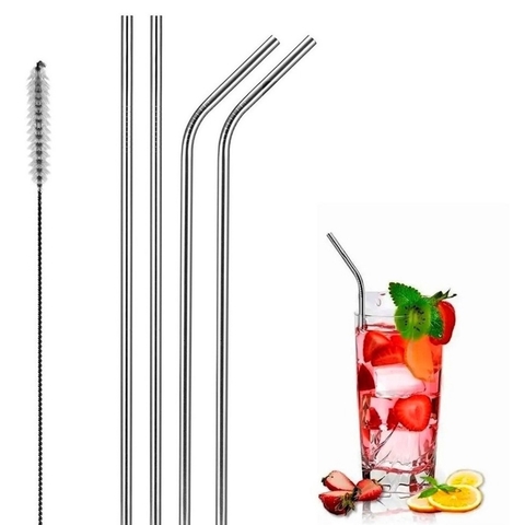 Bombillas de Acero inoxidable más Cepillo Mixtas