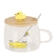 Mug Kawaii Con tapa de bambu y cuchara 450 ml