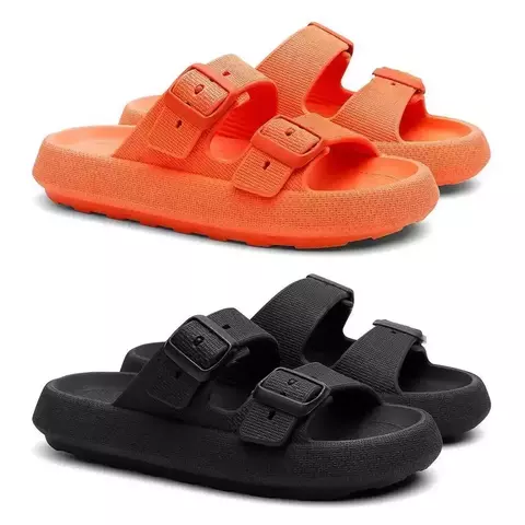 Kit 2 Chinelos Papete Nuvem Feminino Slide Tira Dupla Casual - 34 ao 41 - comprar online