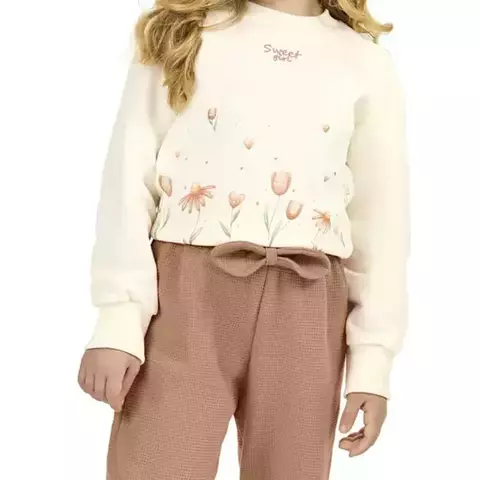 Conjunto Infantil Inverno Menina Casaco E Calça Em Moletom - Angerô TAM 3 4 6