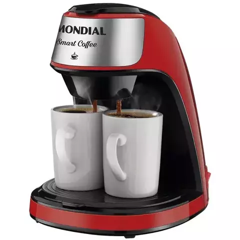 Cafeteira Elétrica Mondial Smart Coffee C-42 com 2 Xícaras - Vermelha - 220v