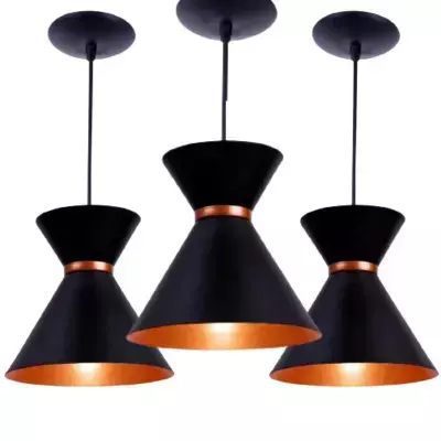 Pendentes Luminárias de Teto Kit 3 Luxo Lustre Sala Cozinha