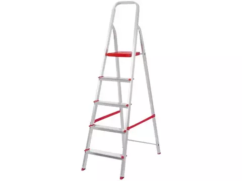 Escada Alumínio Dobrável 5 Degraus Botafogo Doméstica ESC0064