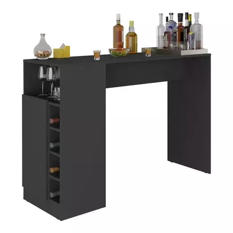 Bancada Balcão/mesa de Cozinha com Adega e 1 Porta Multimóveis Mp2144 Preto Preto