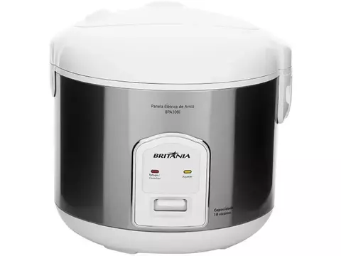 Panela de Arroz Elétrica Britânia Tamanho Família - BPA10BI 700W 10 Xícaras Branca