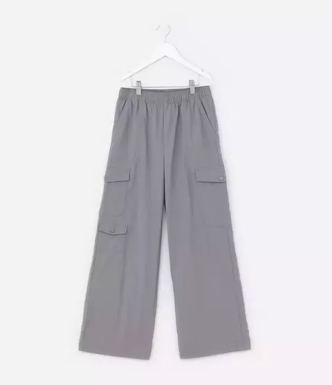 Calça Cargo Infantil em Microfibra com Bolsos Laterais - Tam 5 a 14 Anos Cinza - comprar online