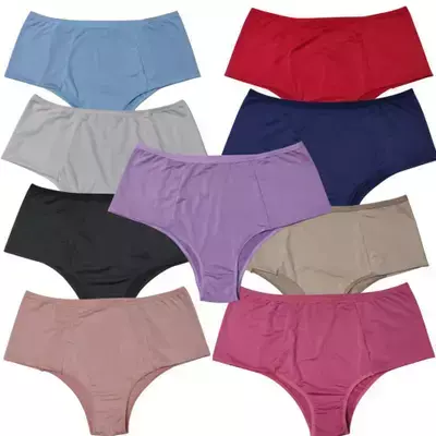 Kit 9 Calcinhas Sortidas Cós Alto Pala Dupla Forro Algodão Feminina Confortável Adulto - comprar online