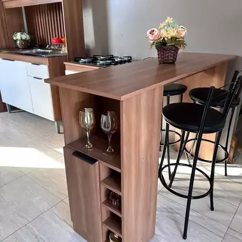 Bancada para Cozinha com Adega 1 Porta com Prateleira Manchester - comprar online