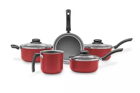 Jogo de Panelas Brinox Ruby 5 Peças Vermelho