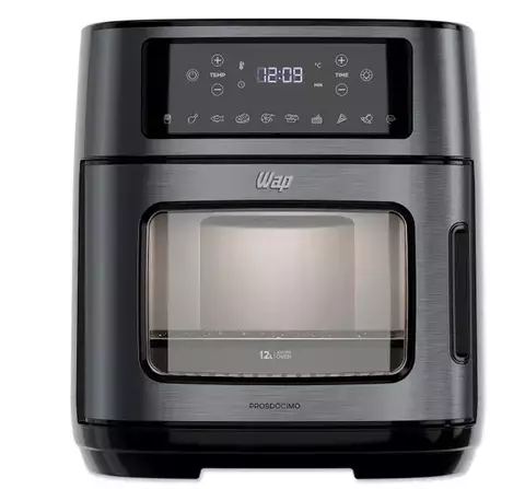 Fritadeira Elétrica Sem Óleo Air Fryer WAP Oven WAOD2 com 10 Funções, Antiaderente e Aviso Sonoro 12 litros 1800W – Black Inox - 220V